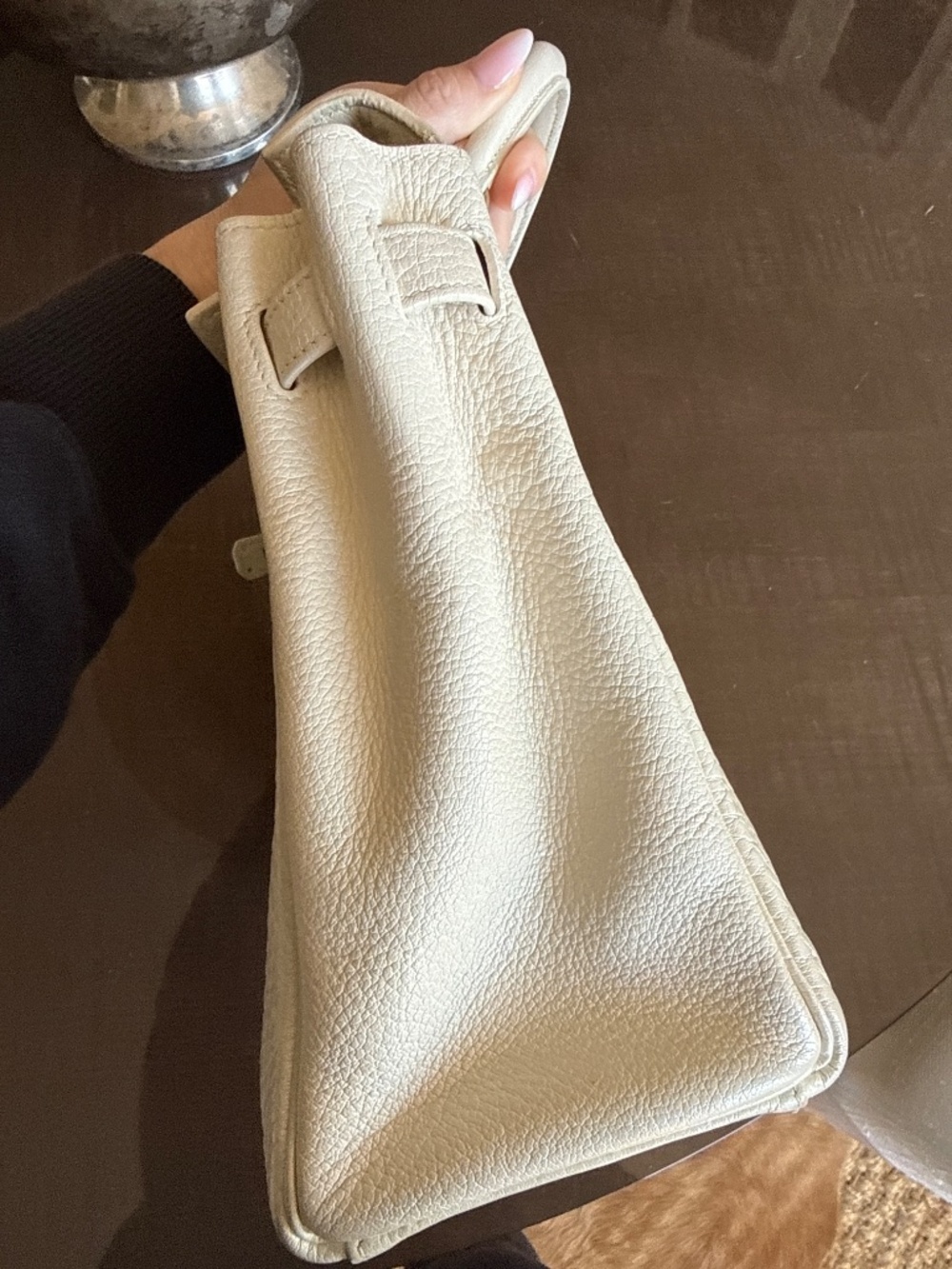 Hermes Kelly 32 parchemin togo leather with palladium hrdw, strap, key - Picture 5 of 15